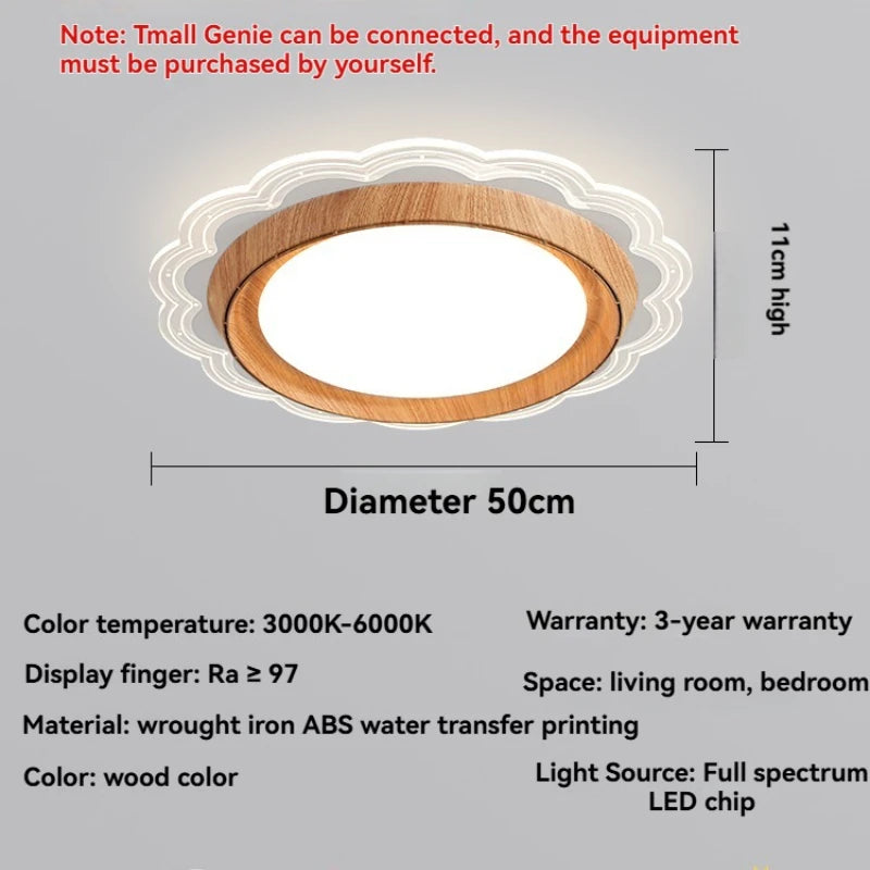 Modern Bladeless Ceiling Fan Light with Walnut Finish for Silent Cooling