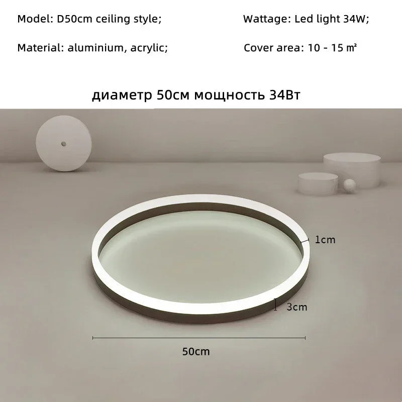 Modern LED Circle Ceiling Light for Bedrooms and Contemporary Foyers