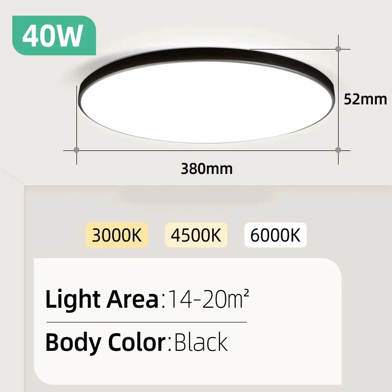 Ultra Thin LED Ceiling Light for Modern Living Rooms and Bedrooms