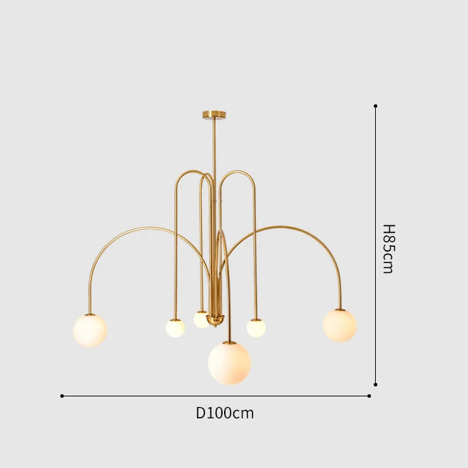 Nordic Glass Globe LED Chandelier for Modern Dining Rooms and Cafes