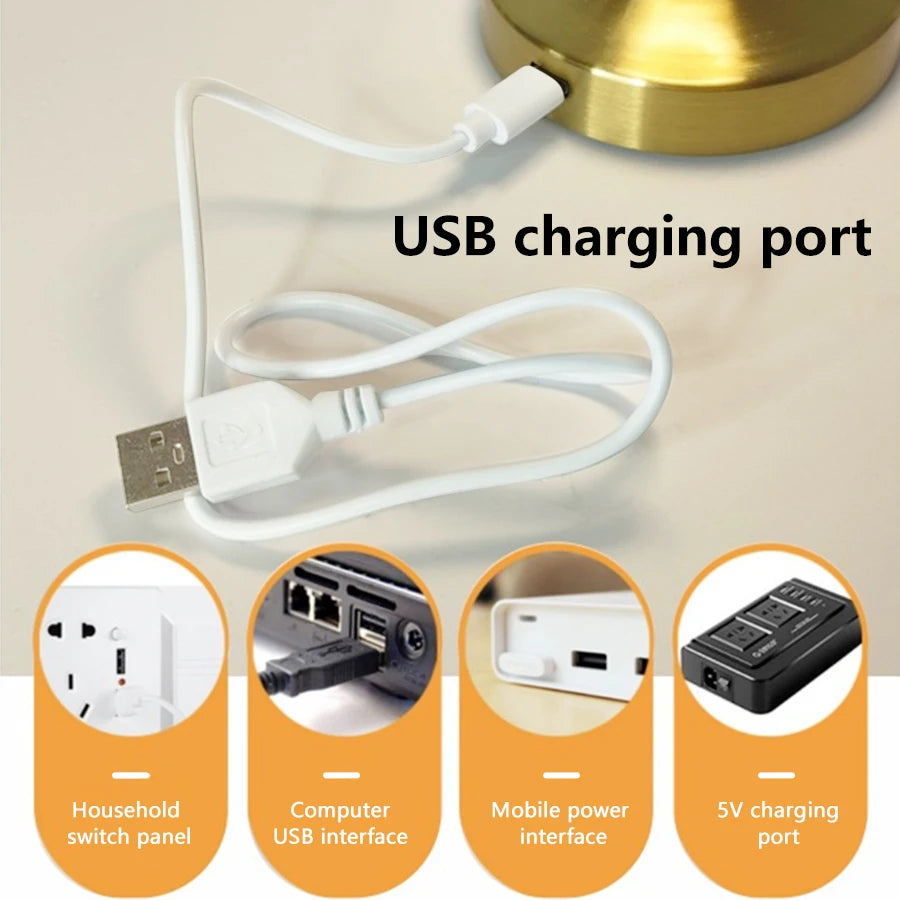 Modern Rechargeable Metal Table Lamp for Restaurants and Cafes