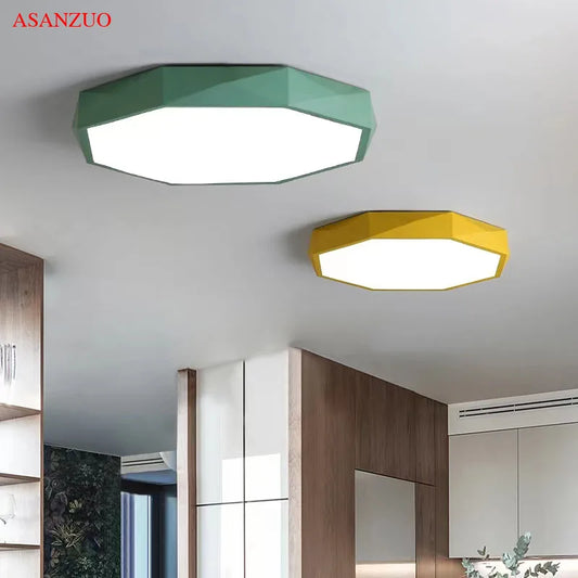 Modern Octagon LED Ceiling Light for Contemporary Living Rooms and Bedrooms