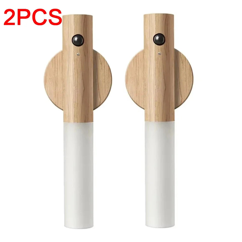 Magnetic Wooden LED Motion Sensor Light for Hallways and Bedrooms