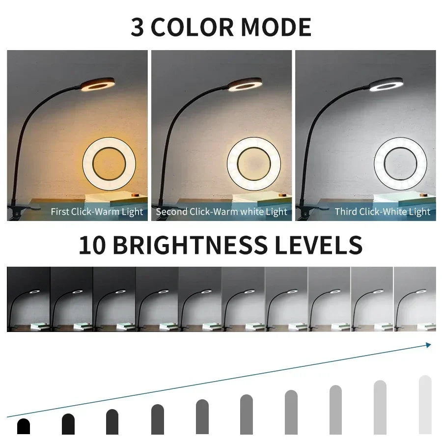 Flexible LED Clip Desk Lamp for Modern Offices and Reading Nooks