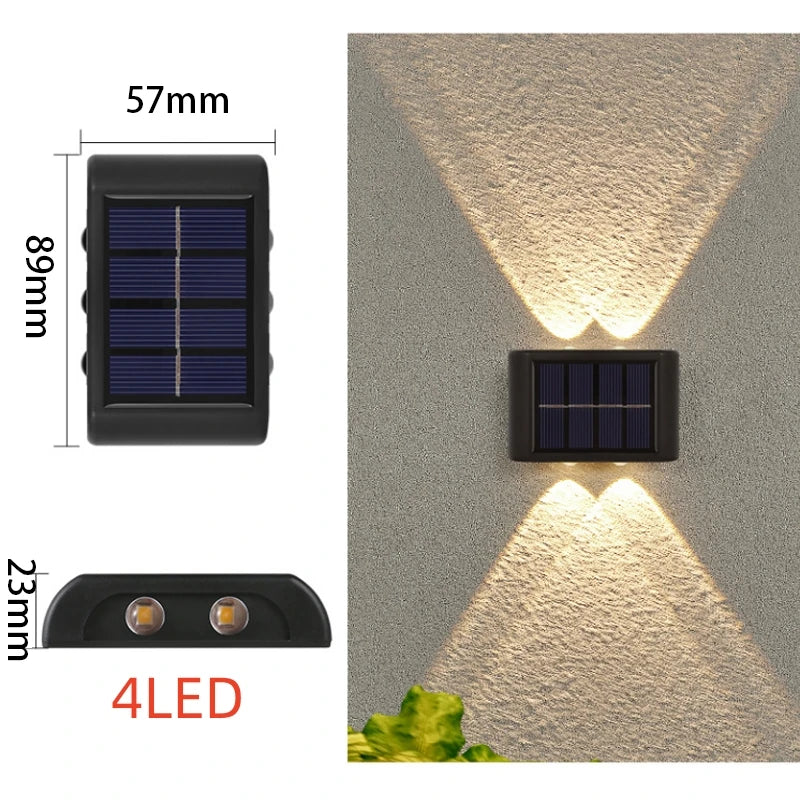 Modern Solar LED Outdoor Wall Light with Motion Sensor for Garden Security