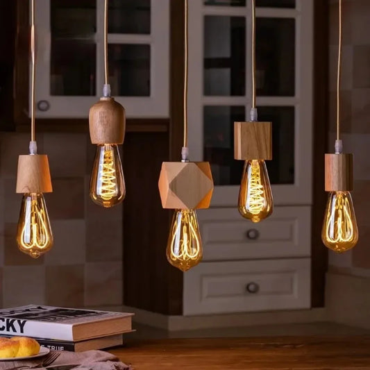 Vintage Wooden Pendant Light for Restaurants and Cozy Home Interiors
