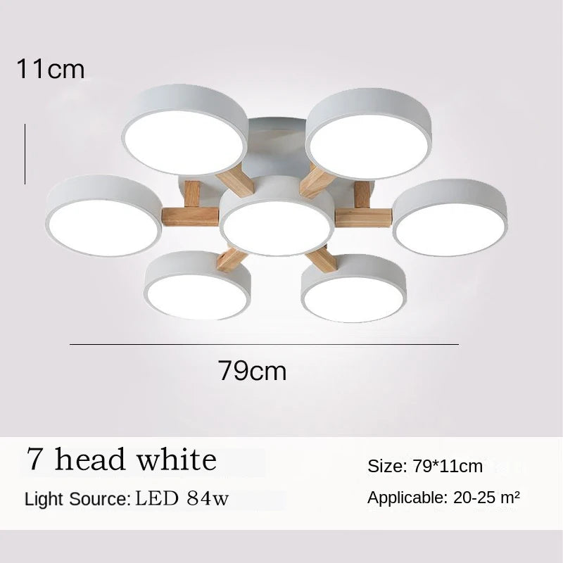 Modern Wooden LED Ceiling Chandelier for Dining Rooms and Contemporary Living Spaces