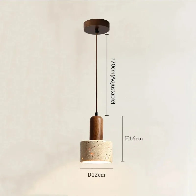 Wabi Sabi Travertine Pendant Light for Dining Rooms and Kitchen Islands