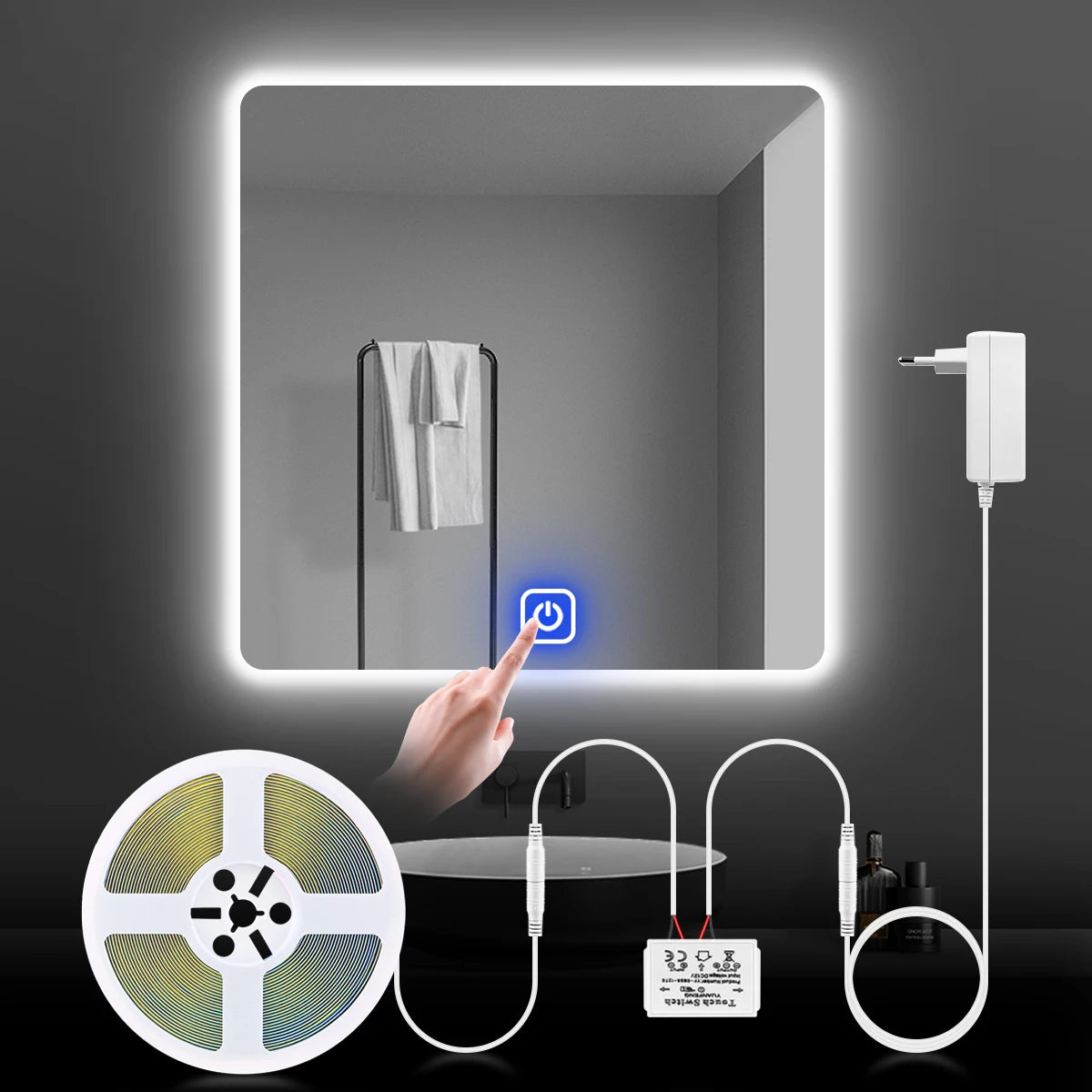 Dimmable LED Vanity Mirror Light Strip for Modern Bathroom Makeup Stations