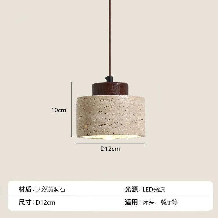 Modern Travertine Stone Pendant Light for Kitchen Islands and Dining Rooms