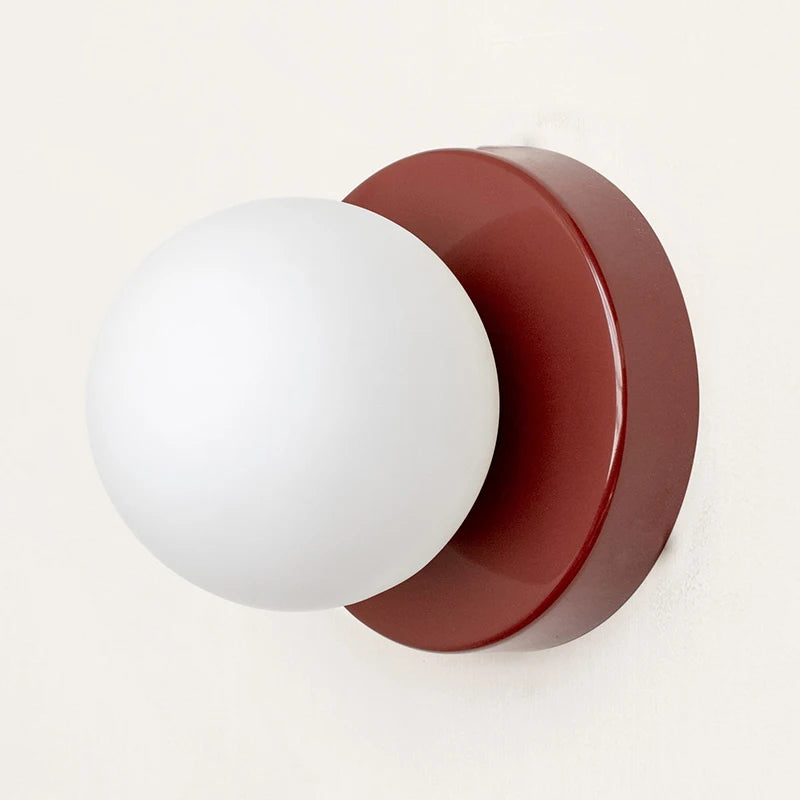 Nordic Glass Globe Wall Sconce for Modern Bedroom and Hallway Lighting