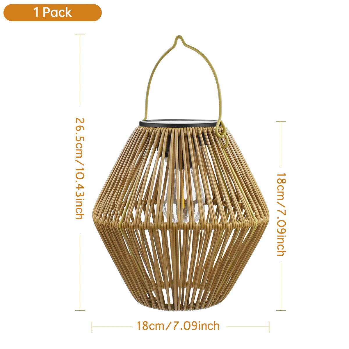 Boho Rattan Solar Lantern for Garden Patio and Outdoor Decor