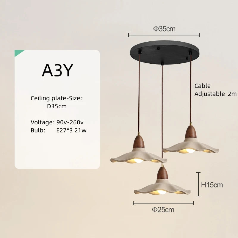 Wabi-Sabi Cream Pendant Light for Minimalist Restaurants and Bedroom Decor