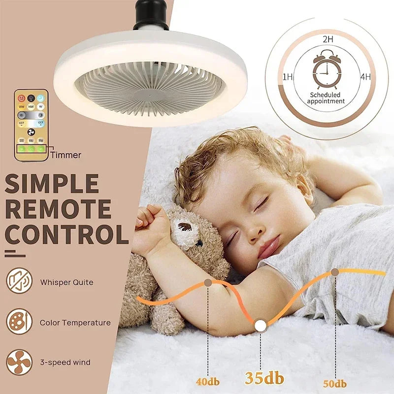 Smart LED Ceiling Fan Light with Remote Control for Modern Living Rooms