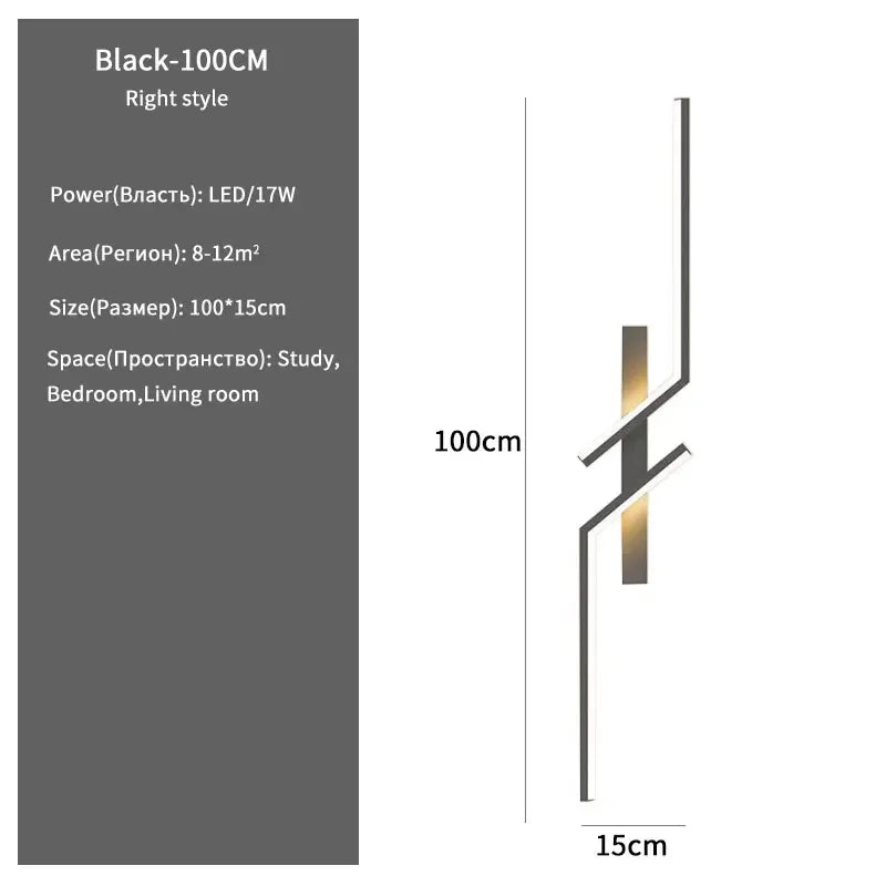 Minimalist LED Strip Wall Sconce for Modern Living Room and Bedroom Interiors