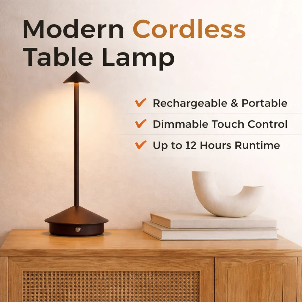 Rechargeable Touch LED Table Lamp for Modern Restaurants and Hotels