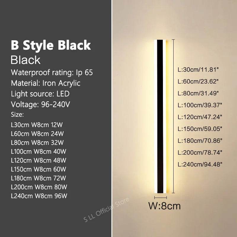 Modern Aluminum LED Wall Sconce for Outdoor Garden and Porch Lighting