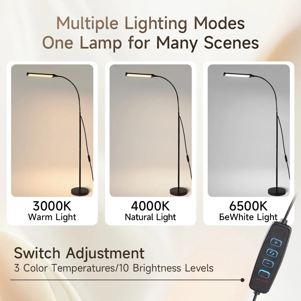 Modern Dimmable LED Floor Lamp with USB for Living Room and Bedroom