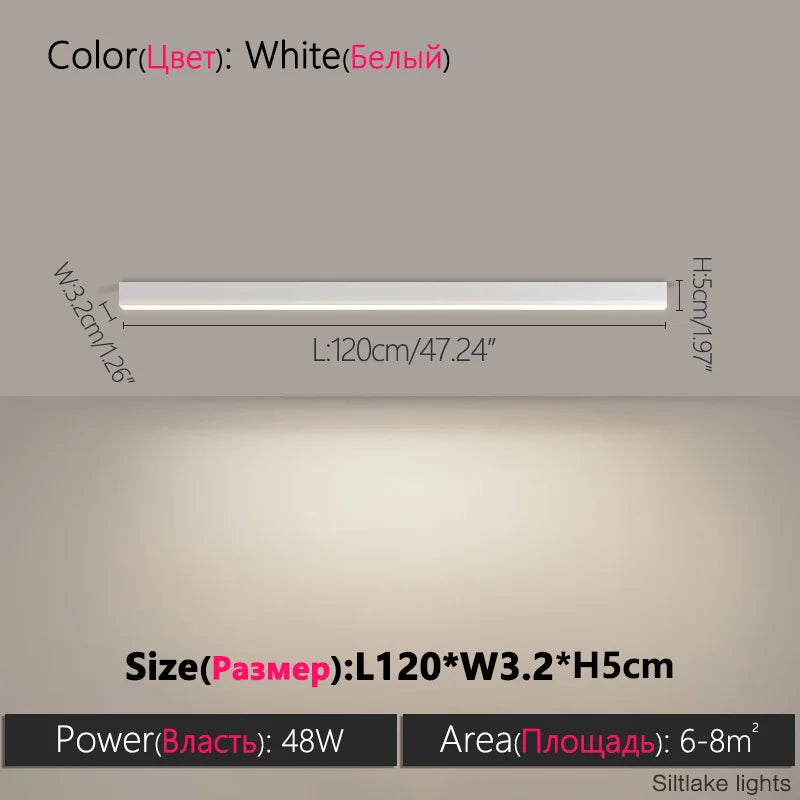 Minimalist LED Linear Ceiling Light for Modern Living Rooms and Offices