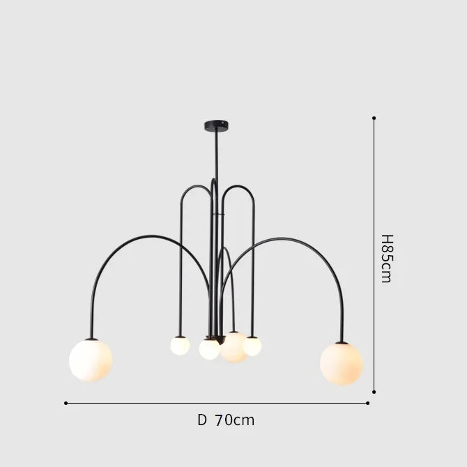 Nordic Glass Globe LED Chandelier for Modern Dining Rooms and Cafes