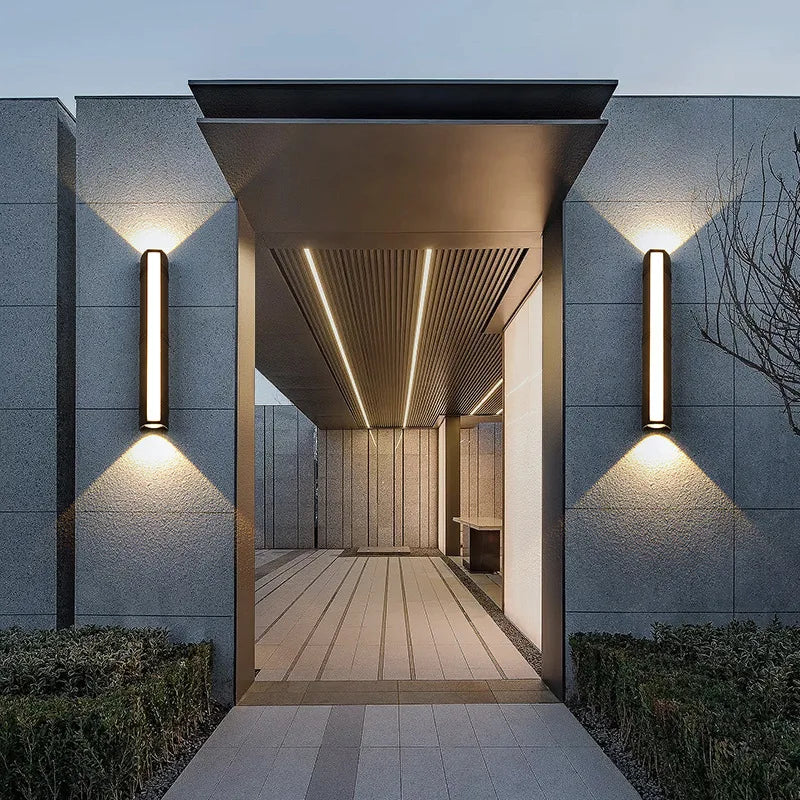 Modern LED Linear Outdoor Wall Sconce for Garden and Porch Lighting