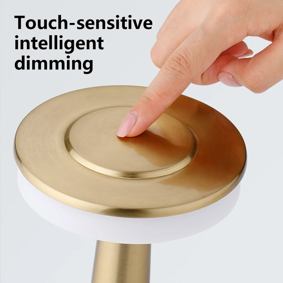 Modern Rechargeable Metal Table Lamp for Restaurants and Cafes