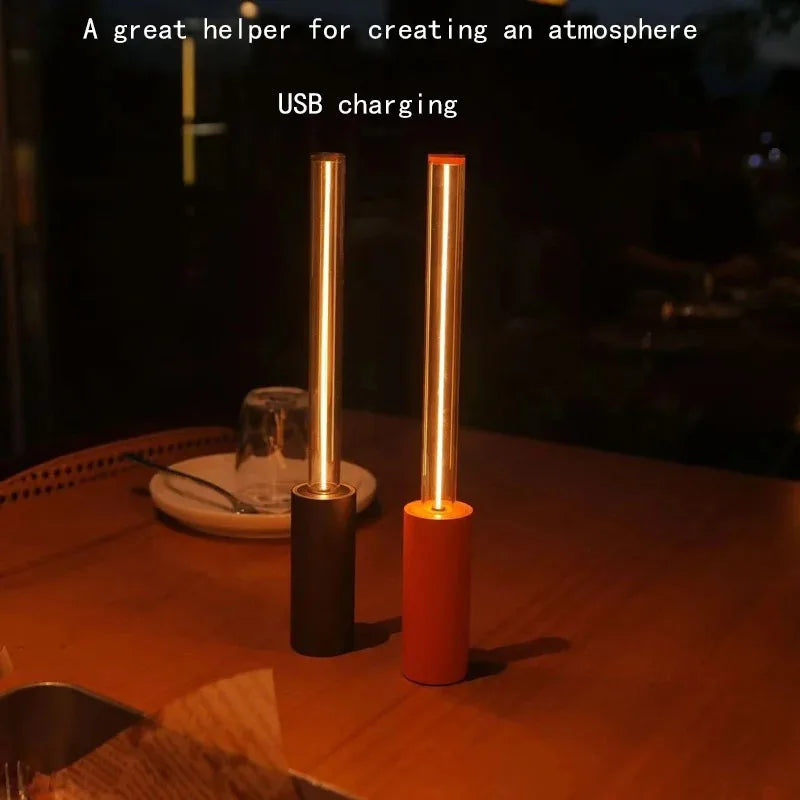 Rechteckige Akku-Tischlampe LED dimmbar für Restaurant und Nachttisch