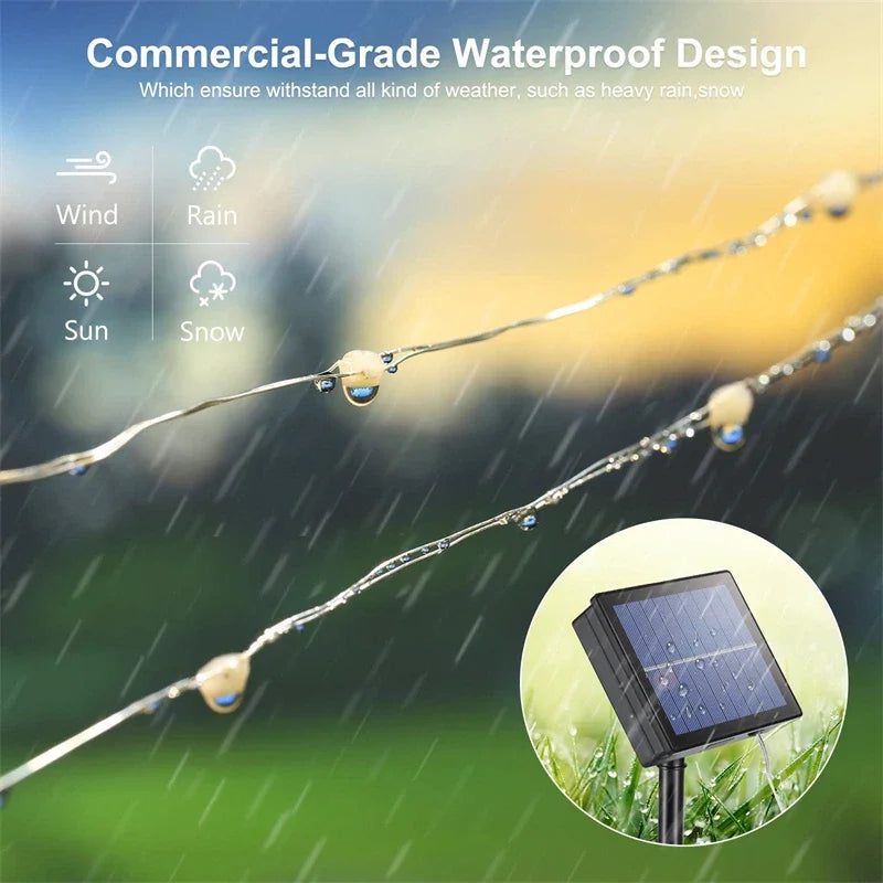 Waterproof LED Solar String Lights for Garden Patio and Wedding Decor