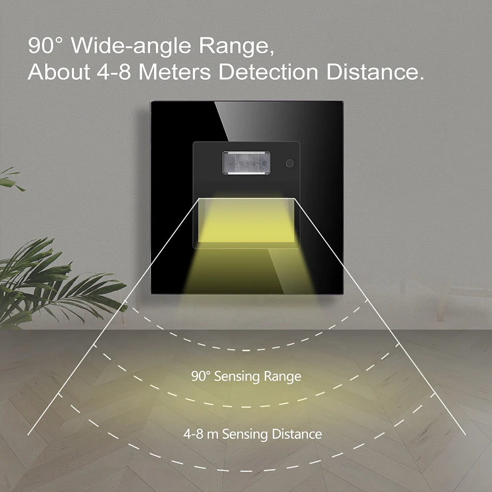 Recessed LED Stair Wall Light with Motion Sensor for Modern Corridors