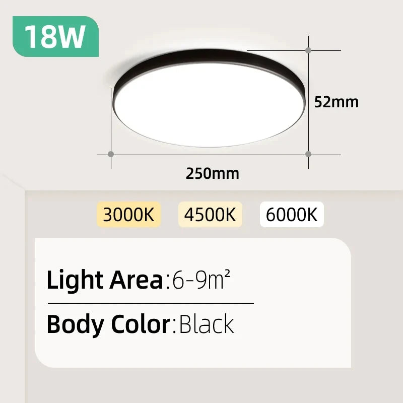 Ultra Thin LED Ceiling Light for Modern Living Rooms and Bedrooms