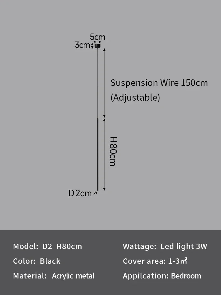 Modern Minimalist LED Pendant Light for Bedroom Bedside and Coffee Bar Decor