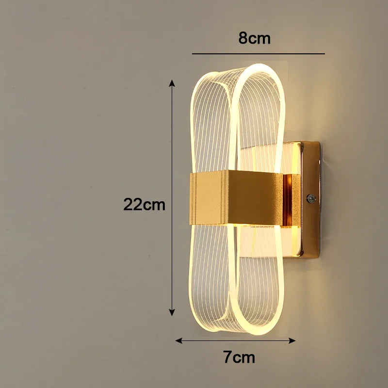Nordic Aluminum LED Wall Light for Modern Living Room and Bedroom
