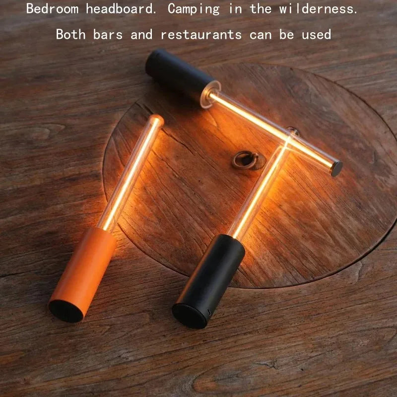 Rechteckige Akku-Tischlampe LED dimmbar für Restaurant und Nachttisch
