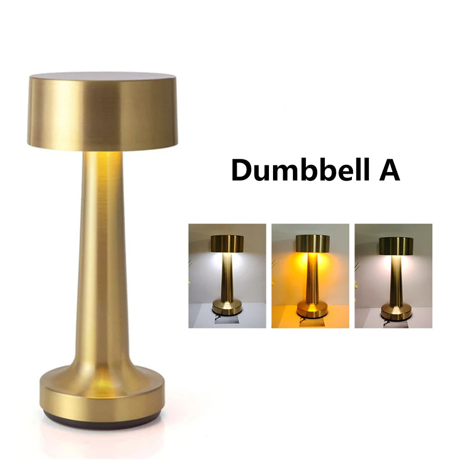 Modern Rechargeable Metal Table Lamp for Restaurants and Cafes