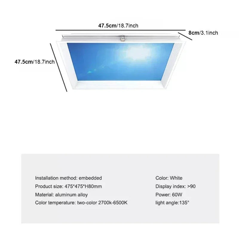 Sky View LED Ceiling Panel for Natural Lighting in Children's Rooms