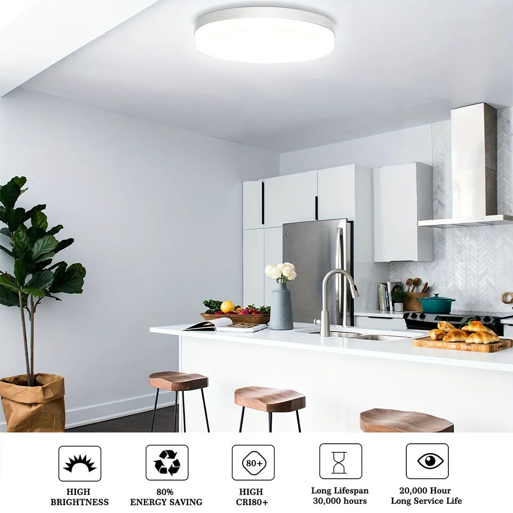 Modern LED Flush Mount Ceiling Light for Kitchens and Hallways