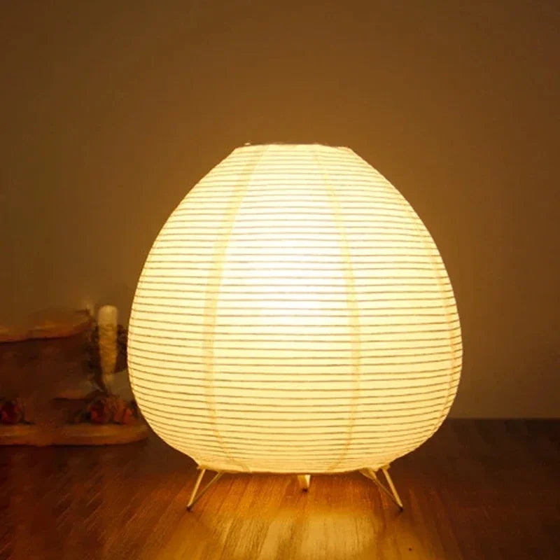 Japanese Rice Paper Table Lamp for Minimalist Living Rooms and Bedrooms