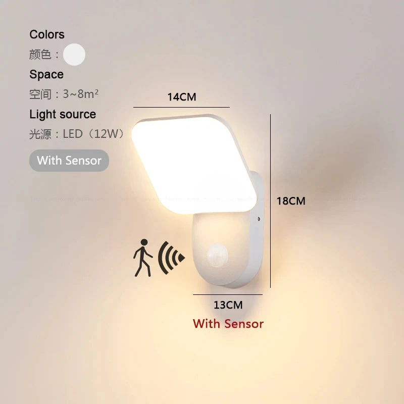 Modern Motion Sensor LED Outdoor Wall Light for Gardens and Pathways