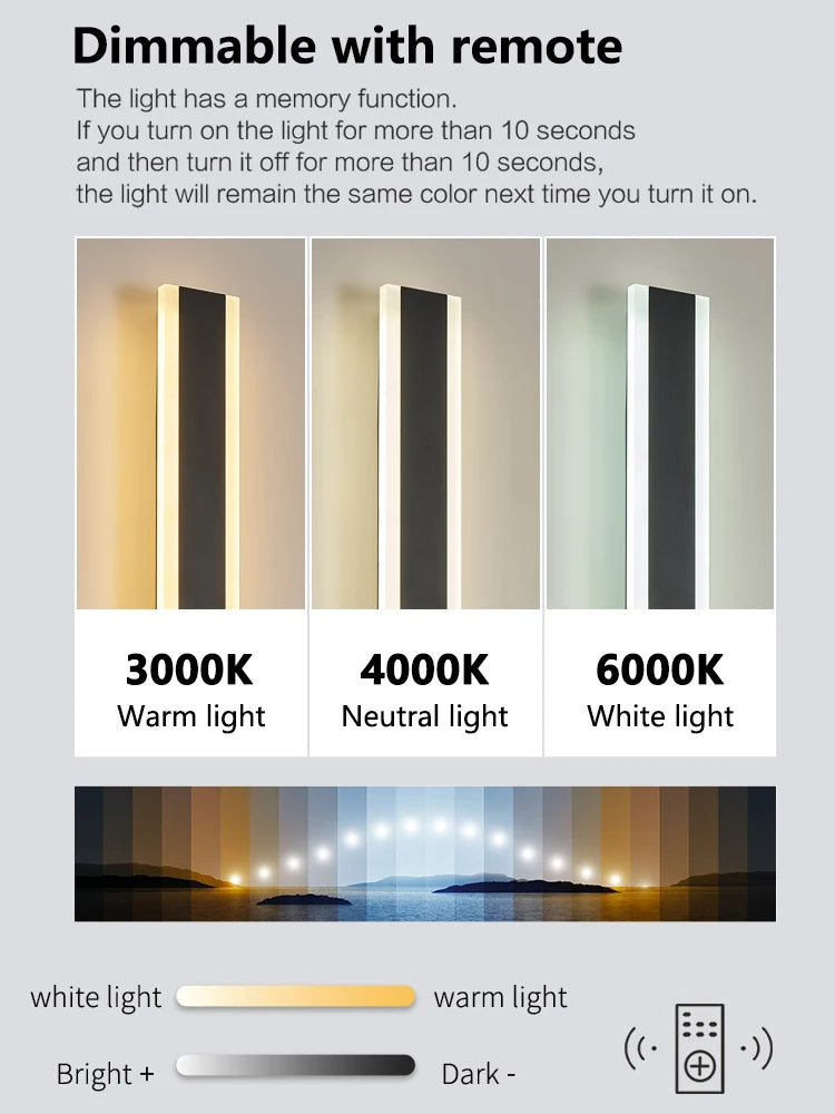 Minimalist Long Strip LED Wall Light for Modern Outdoor Spaces