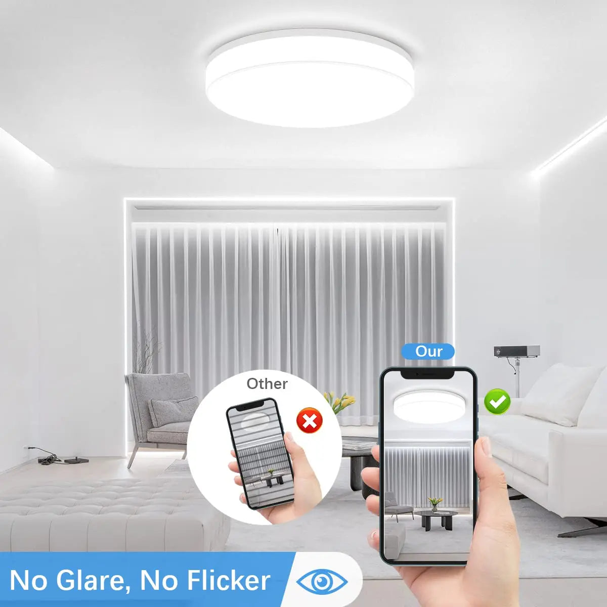 Modern Round LED Ceiling Light for Contemporary Living and Bedrooms