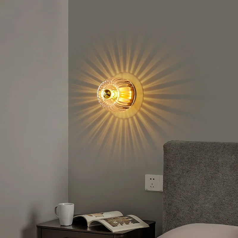 Vintage Glass Wall Lamp for Modern Home Hallways and Staircases
