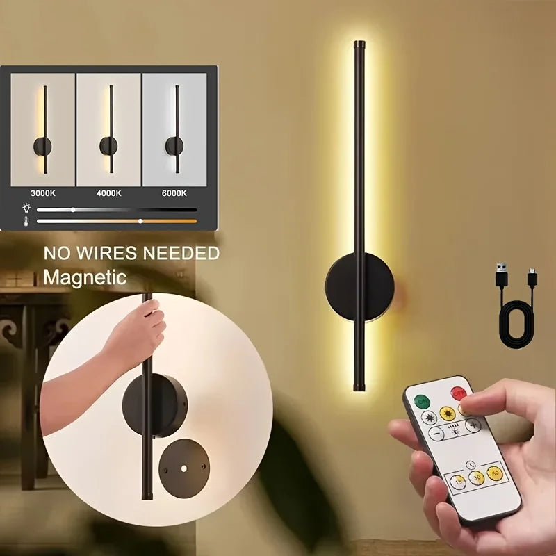 Wireless LED Wall Sconce with Remote for Bedroom and Living Room