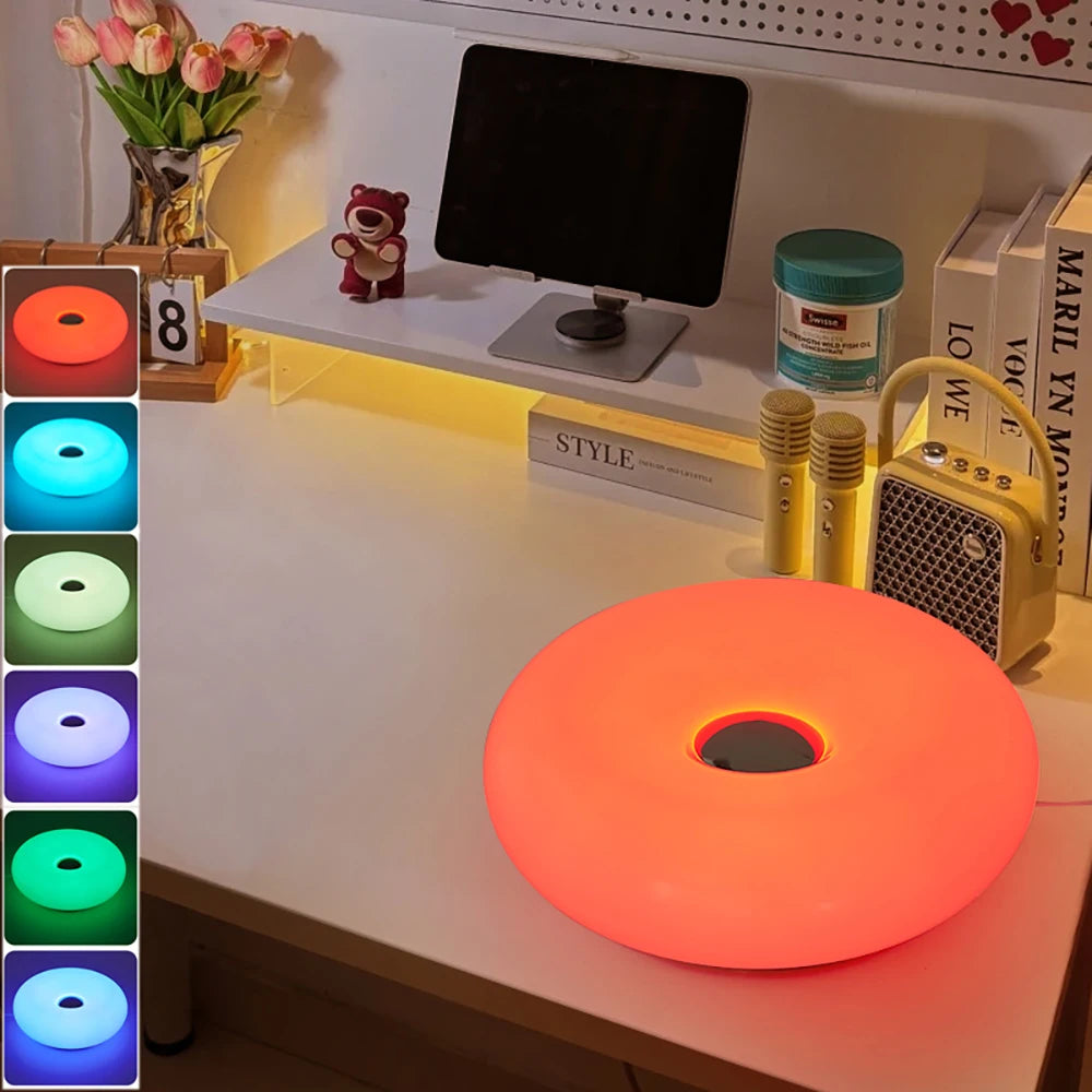 Bauhaus Donut Table Lamp with USB Port for Modern Bedrooms and Cafes