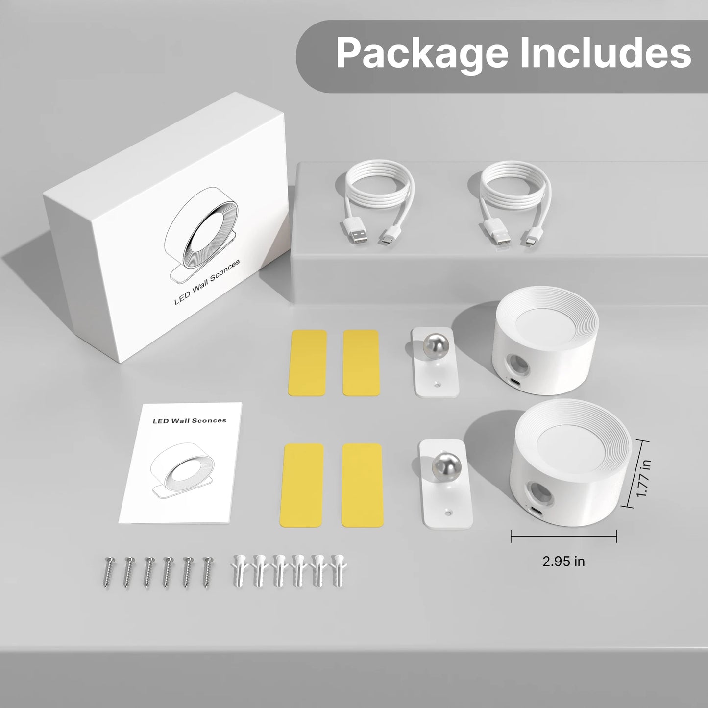 Modern Rotating Rechargeable LED Wall Lamp for Bedroom and Home Office