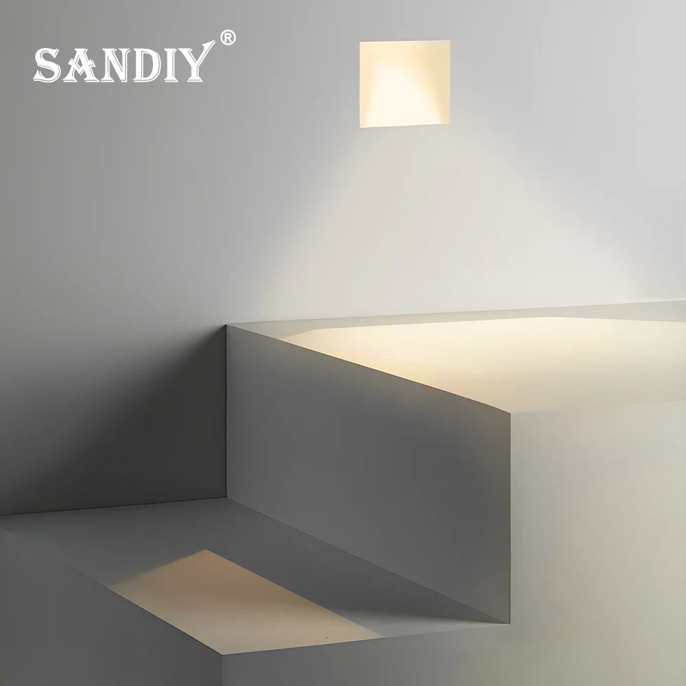 Motion Sensor Recessed Wall Light for Modern Staircases and Hallways
