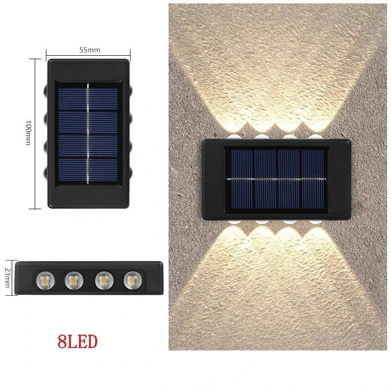 Modern Solar LED Outdoor Wall Light with Motion Sensor for Garden Security