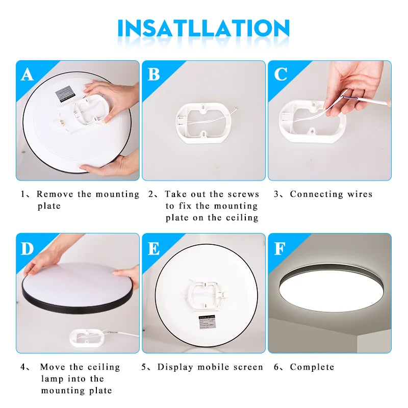 Modern Flush Mount LED Ceiling Light for Bathrooms and Kitchens