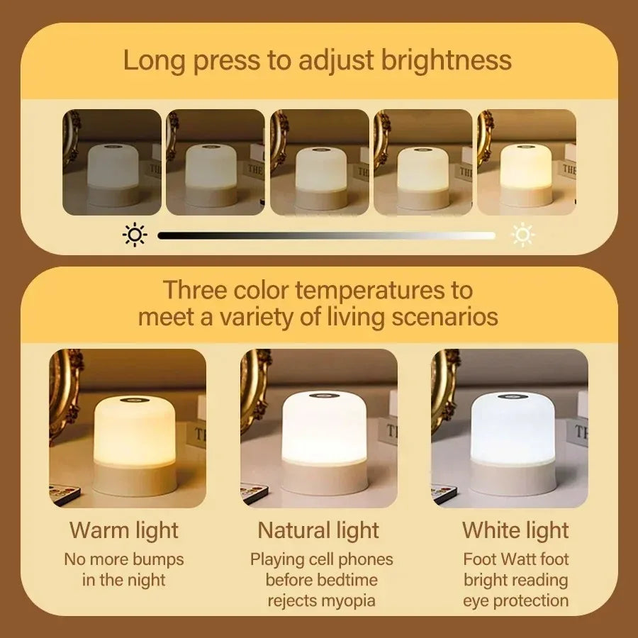 Dimmable RGB Touch Table Lamp with Remote for Bedrooms and Hotels
