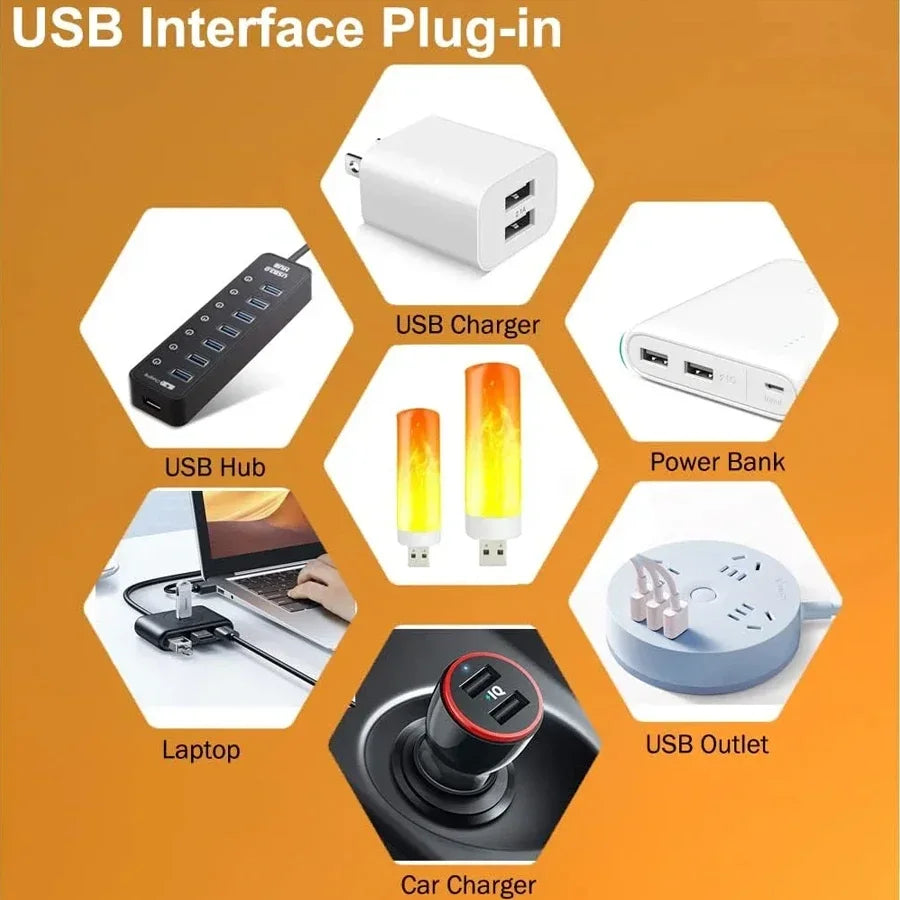 Dynamic LED Flame Effect Light for Atmospheric Home and Cafe Decor