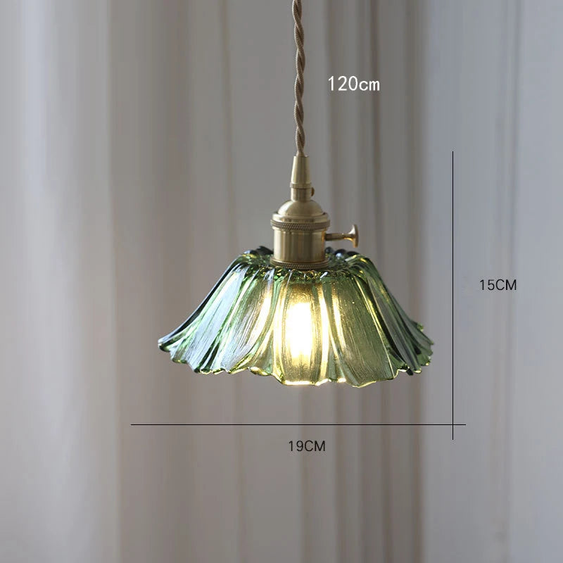 Vintage Floral Glass Pendant Light for Elegant Dining Rooms and Cafes